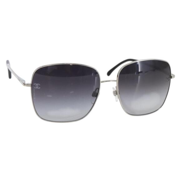 CHANEL Sunglasses plastic Black CC Auth SW1811